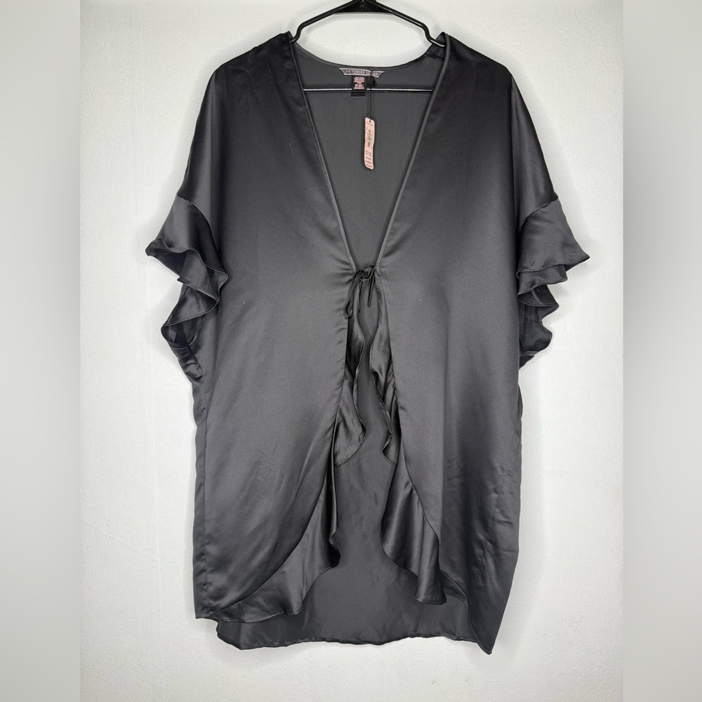NWT Victoria's Secret Black Satin Kimono
